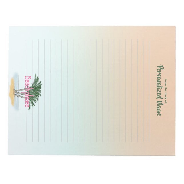 Bloco De Notas Notepad Lined Beach, por favor (Frente)