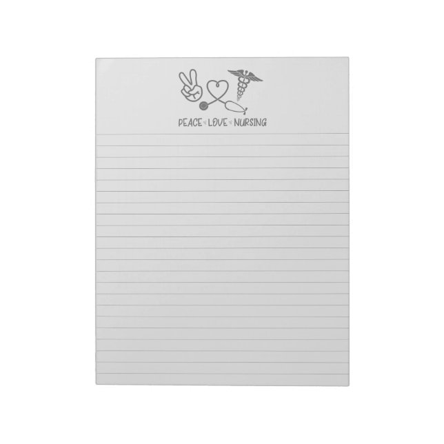 Bloco De Notas Notepad Lined Com Amor De Paz (Invertido)