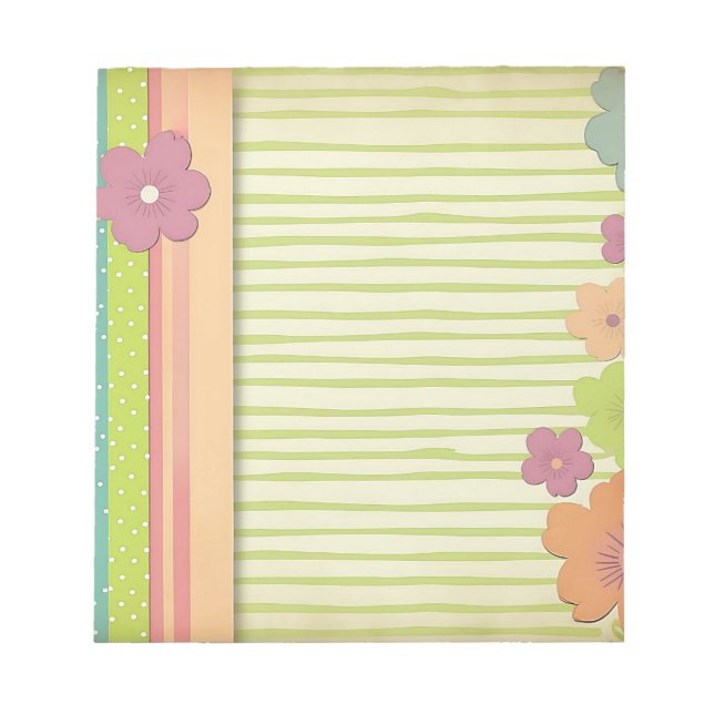 Bloco De Notas Notepad Linhado Floral em Cores Primavera Brilhant (Frente)