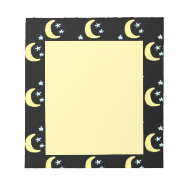 Bloco De Notas Notepad Lua Brilhante (Preto e Amarelo Suave) (Frente)
