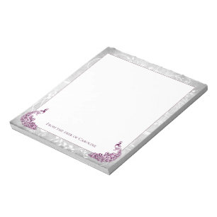 Bloco De Notas Notepad Magenta Peacocks