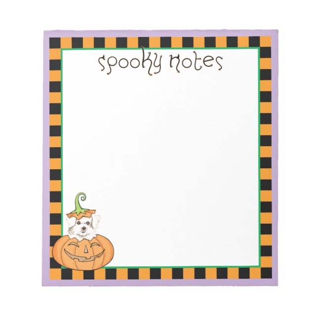 Bloco De Notas Notepad Maltês das Halloween (Frente)