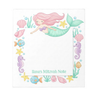 Bloco De Notas Notepad Mitzvah Personalizado por Sereia Bonita