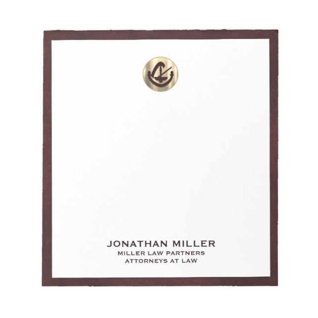 Bloco De Notas Notepad moderno de luxo para advogados (Frente)