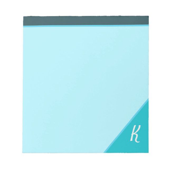 Bloco De Notas Notepad Moderno de Monograma Masculino (Frente)