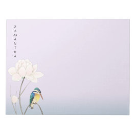 Bloco De Notas Notepad Monograma Japonês Lotus 11" x 8,5"