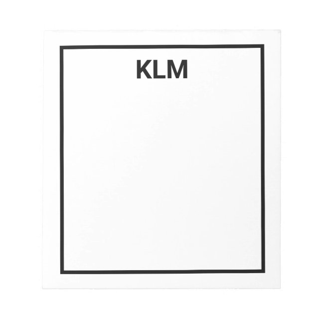 Bloco De Notas Notepad Monograma Personalizado 3 Letras (Frente)
