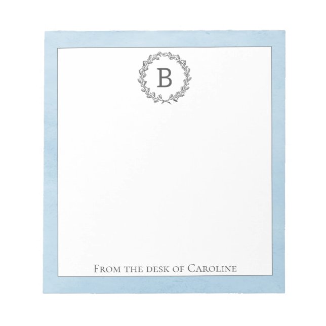 Bloco De Notas Notepad Monograma Verso Azul (Frente)