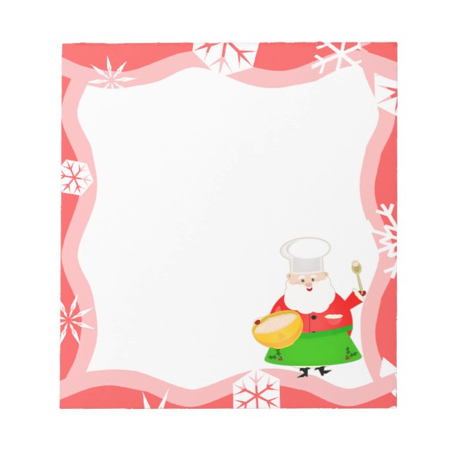 Bloco De Notas Notepad Natal Santa Claus Baking (Frente)