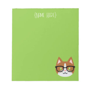 Bloco De Notas Notepad Nerdy Cat Bicolor