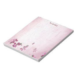 Bloco De Notas Notepad no estilo Vintage do Flor Rosa