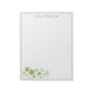 Bloco De Notas Notepad - Nome Personalizado - Floral