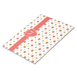 Bloco De Notas Notepad ou Jotter de Monograma Vermelho Chic, Polk