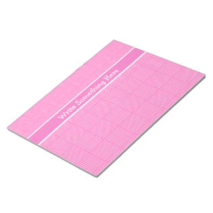 Bloco De Notas Notepad ou Jotter para personalizar: branco-rosa