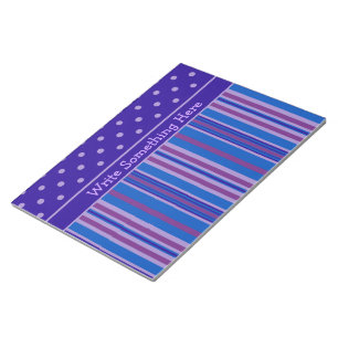 Bloco De Notas Notepad ou Jotter: Personalize Stripes, Polkas