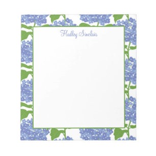 Bloco De Notas Notepad Padrão de Hydrangea Azul