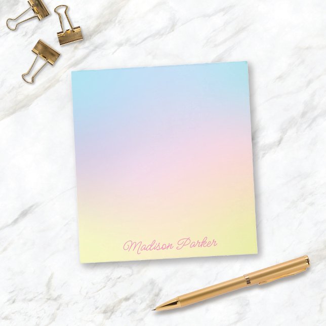 Bloco De Notas Notepad Pastel Ombré Doce Personalizado para Crian (Criador carregado)