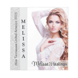 Bloco De Notas Notepad Pequeno do Pageant Glitz Silver