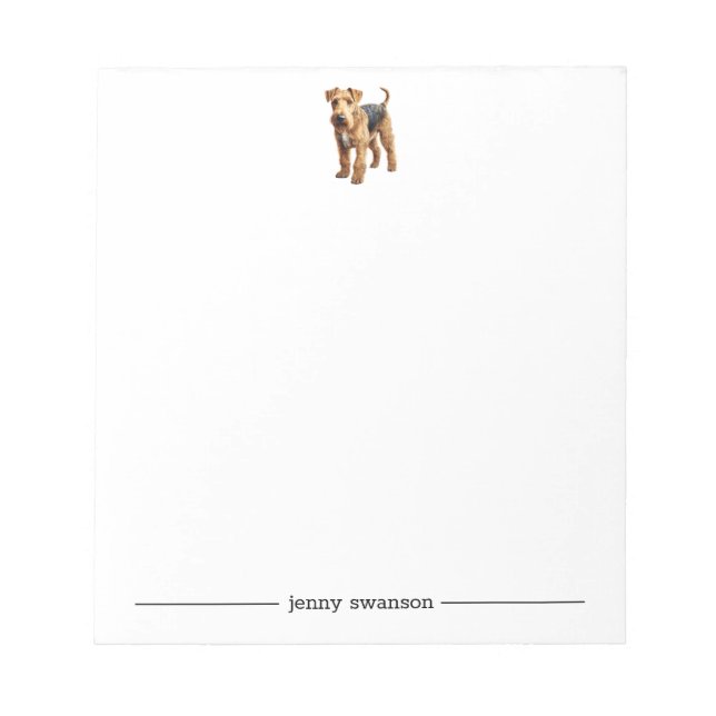Bloco De Notas Notepad Personalizado Airedale (Frente)