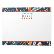 Notepad Personalizado Azul e Laranja Spunky