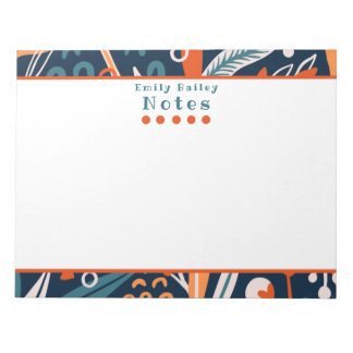 Bloco De Notas Notepad Personalizado Azul e Laranja Spunky