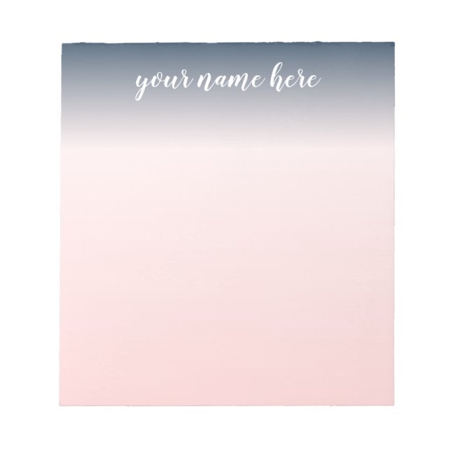 Bloco De Notas Notepad Personalizado Azul e Rosa (Frente)