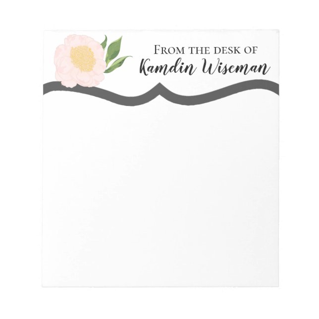 Bloco De Notas Notepad Personalizado, Baby Pink Cosmos em Branco (Frente)