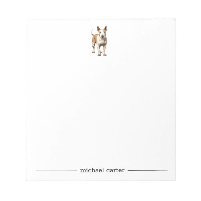Bloco De Notas Notepad Personalizado Bull Terrier (Frente)
