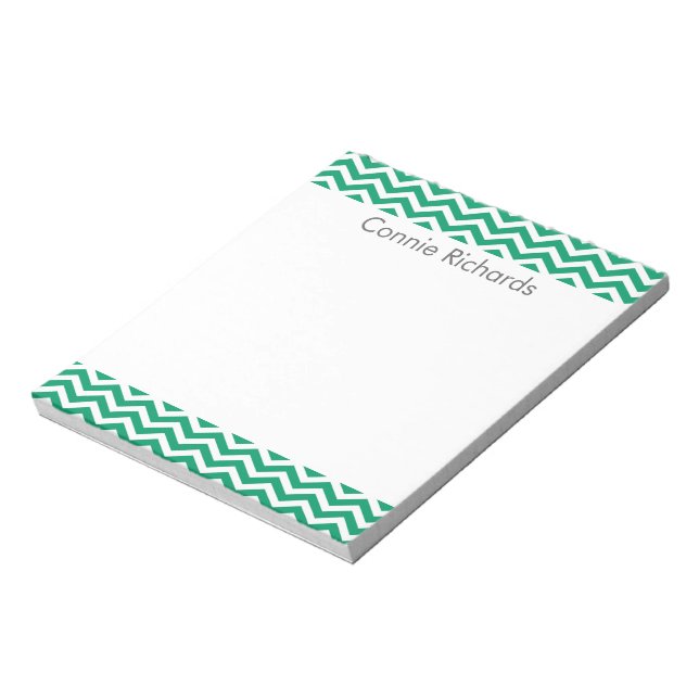 Bloco De Notas Notepad personalizado Chevron - verde (Invertido)