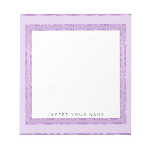 Bloco De Notas Notepad personalizado cristalino roxo de 5,5" x 6"
