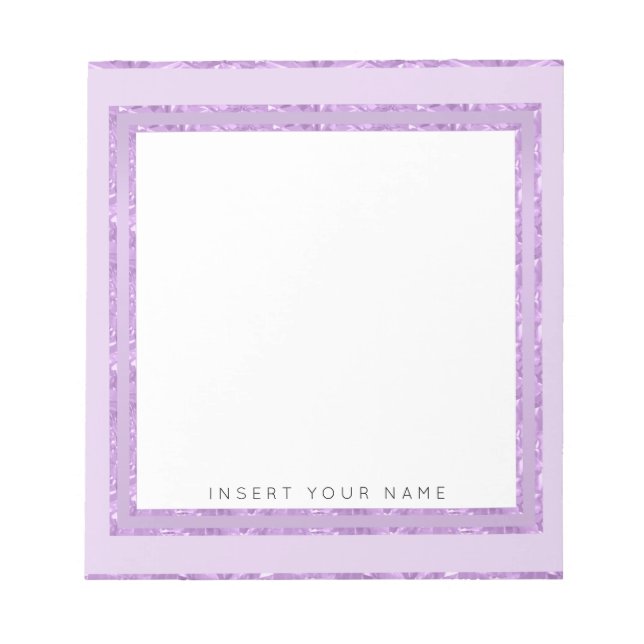 Bloco De Notas Notepad personalizado cristalino roxo de 5,5" x 6" (Frente)