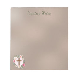 Bloco De Notas Notepad Personalizado Cruzado Floral