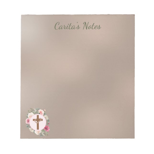 Bloco De Notas Notepad Personalizado Cruzado Floral (Frente)