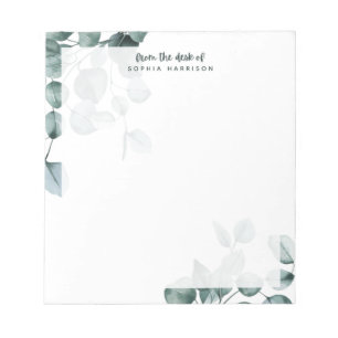 Bloco De Notas Notepad Personalizado Da Aquarela Eucalyptus