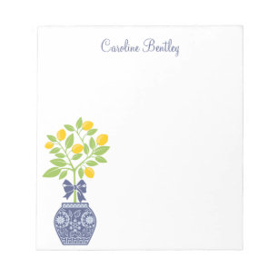 Bloco De Notas Notepad Personalizado da Árvore de Limão Chinoiser