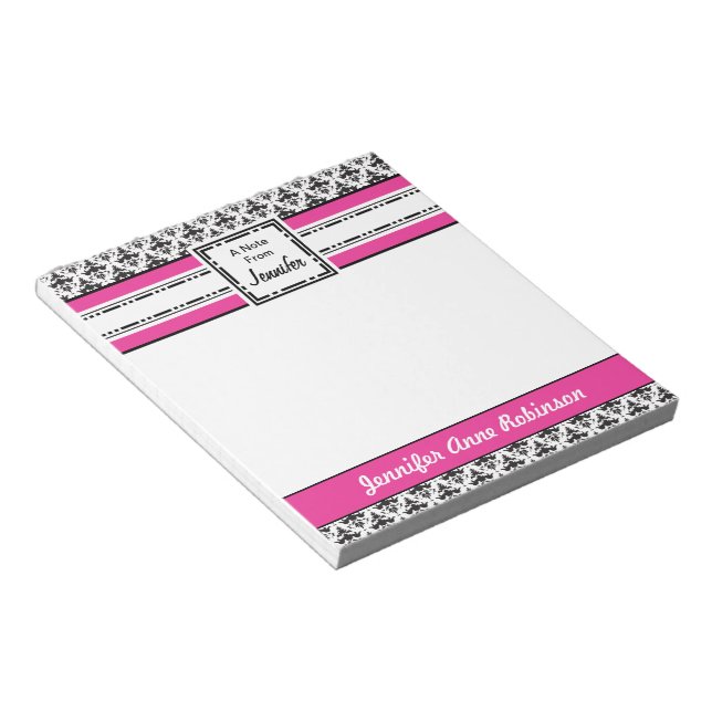 Bloco De Notas Notepad Personalizado da Menina Negra e Rosa Trend (Inclinado)
