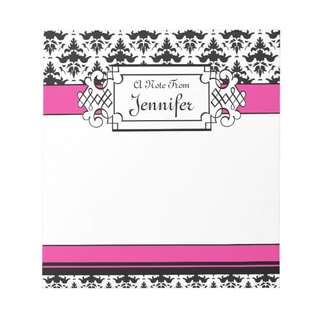 Bloco De Notas Notepad Personalizado da Menina Negra e Rosa Trend (Frente)