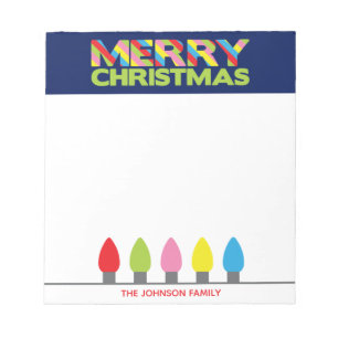Bloco De Notas Notepad Personalizado das Luzes de Natal Brilhante
