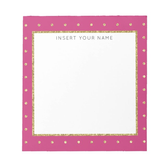 Bloco De Notas Notepad personalizado de 5,5" x 6", claro e Dourad (Frente)