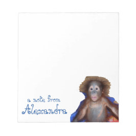 Bloco De Notas Notepad Personalizado De Bela Bebê Orangutan