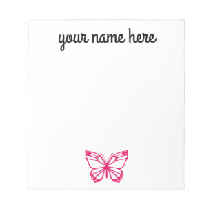 Bloco De Notas Notepad personalizado de borboleta para meninas