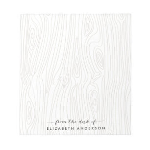 Bloco De Notas Notepad Personalizado de Cinza de Madeira Russo