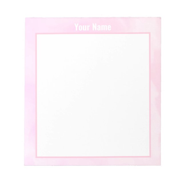 Bloco De Notas Notepad Personalizado de Coluna Rosa (Frente)