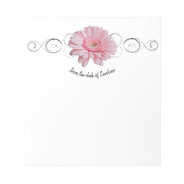 Bloco De Notas Notepad Personalizado de Daisy Gerber Rosa (Frente)