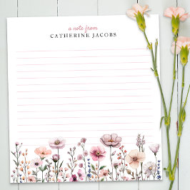 Bloco De Notas Notepad Personalizado de Flores Selvagens de Água 