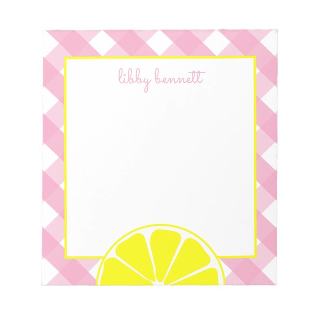 Bloco De Notas Notepad Personalizado De Limonada Rosa (Frente)