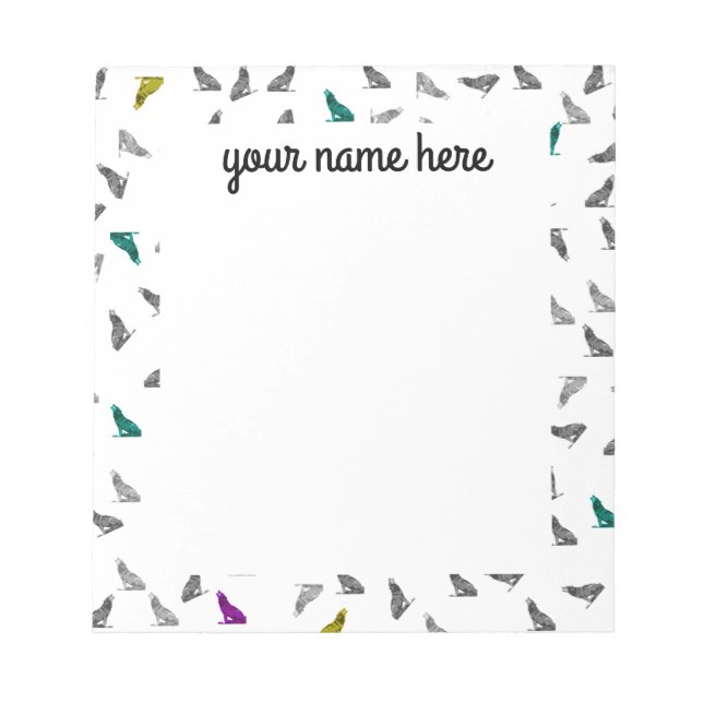 Bloco De Notas Notepad Personalizado de Lobos de Howling (Frente)