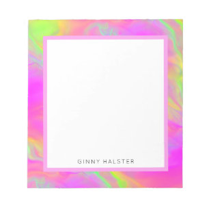 Bloco De Notas Notepad Personalizado de Neon Flow 5,5" x 6"
