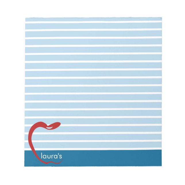 Bloco De Notas Notepad Personalizado De Professora Da Apple Verme (Frente)