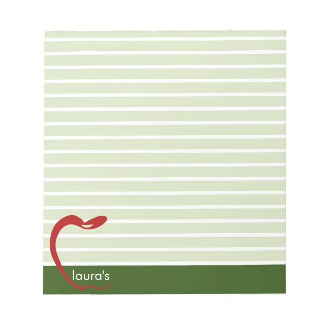Bloco De Notas Notepad Personalizado De Professora Da Apple Verme (Frente)